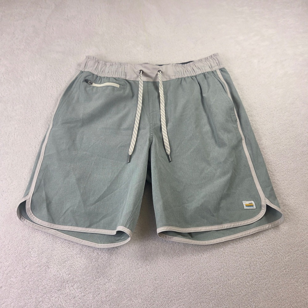Vuori Cruise Boardshorts Mens Sage Green Heather Performance Swim Shorts 1966